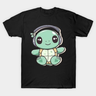 Green Turtle with Headphones T-Shirt